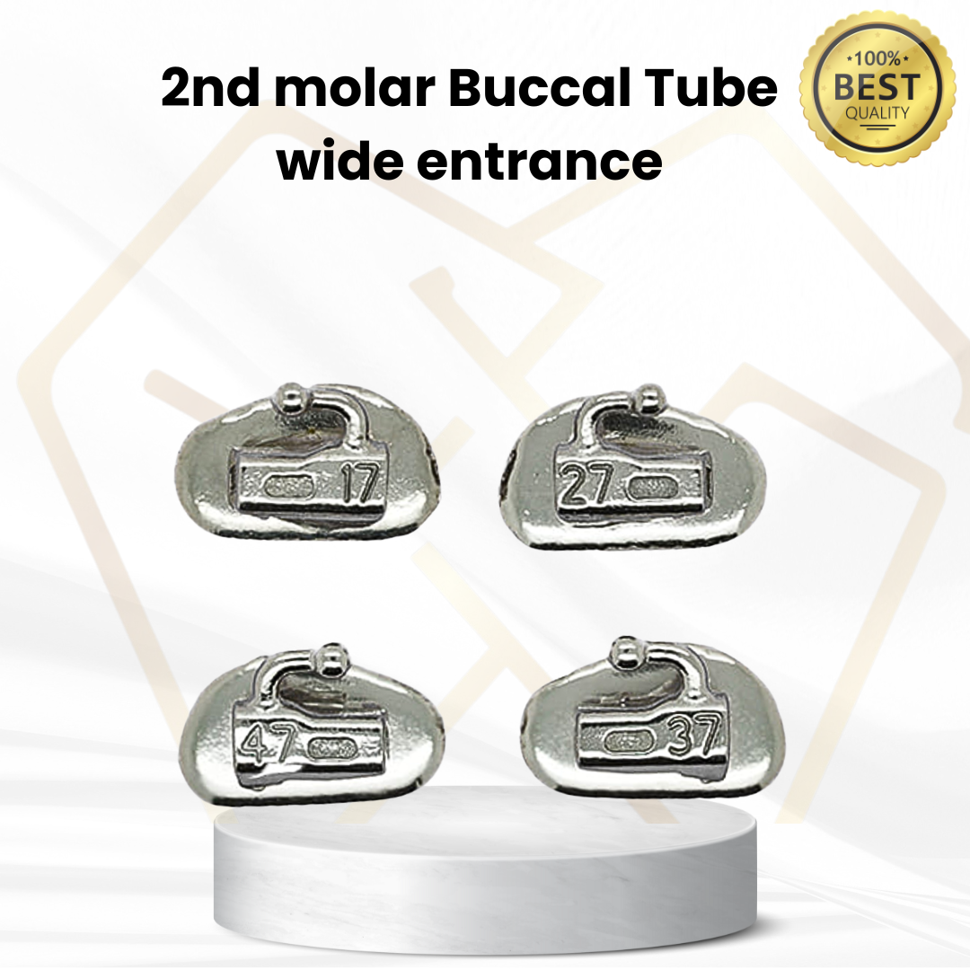 2nd Molar Buccal Tube | mesh base | wide entrance | 4pcs/pack